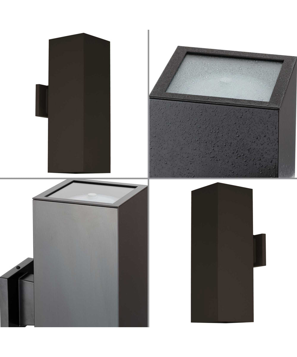 6" LED Outdoor Up/Down Modern Wall Cylinder with Glass Top Lense Antique Bronze