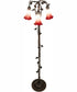 58" High Pink/White Tiffany Pond Lily 3 Light Floor Lamp
