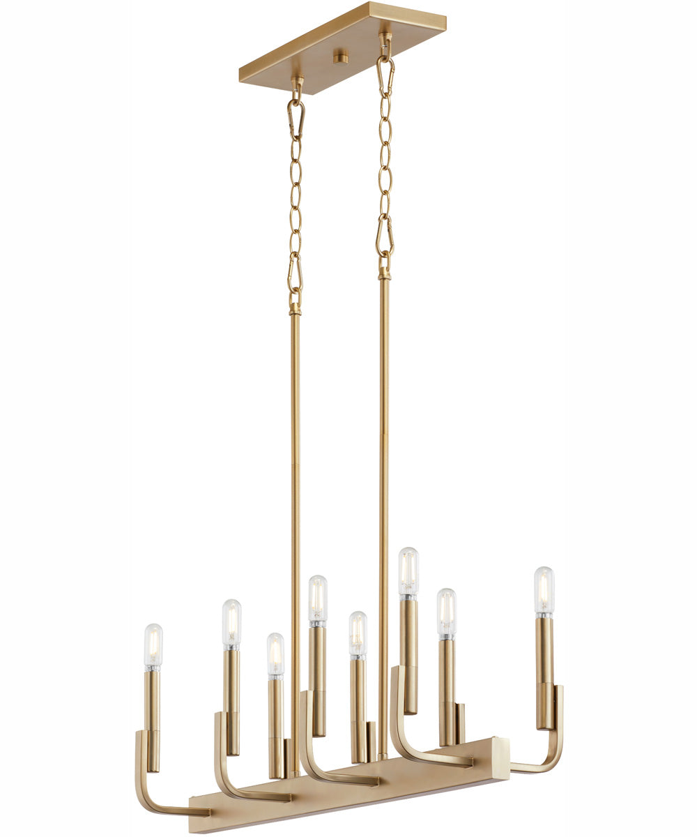 Tempo 8-light Kitchen Island Light Aged Brass