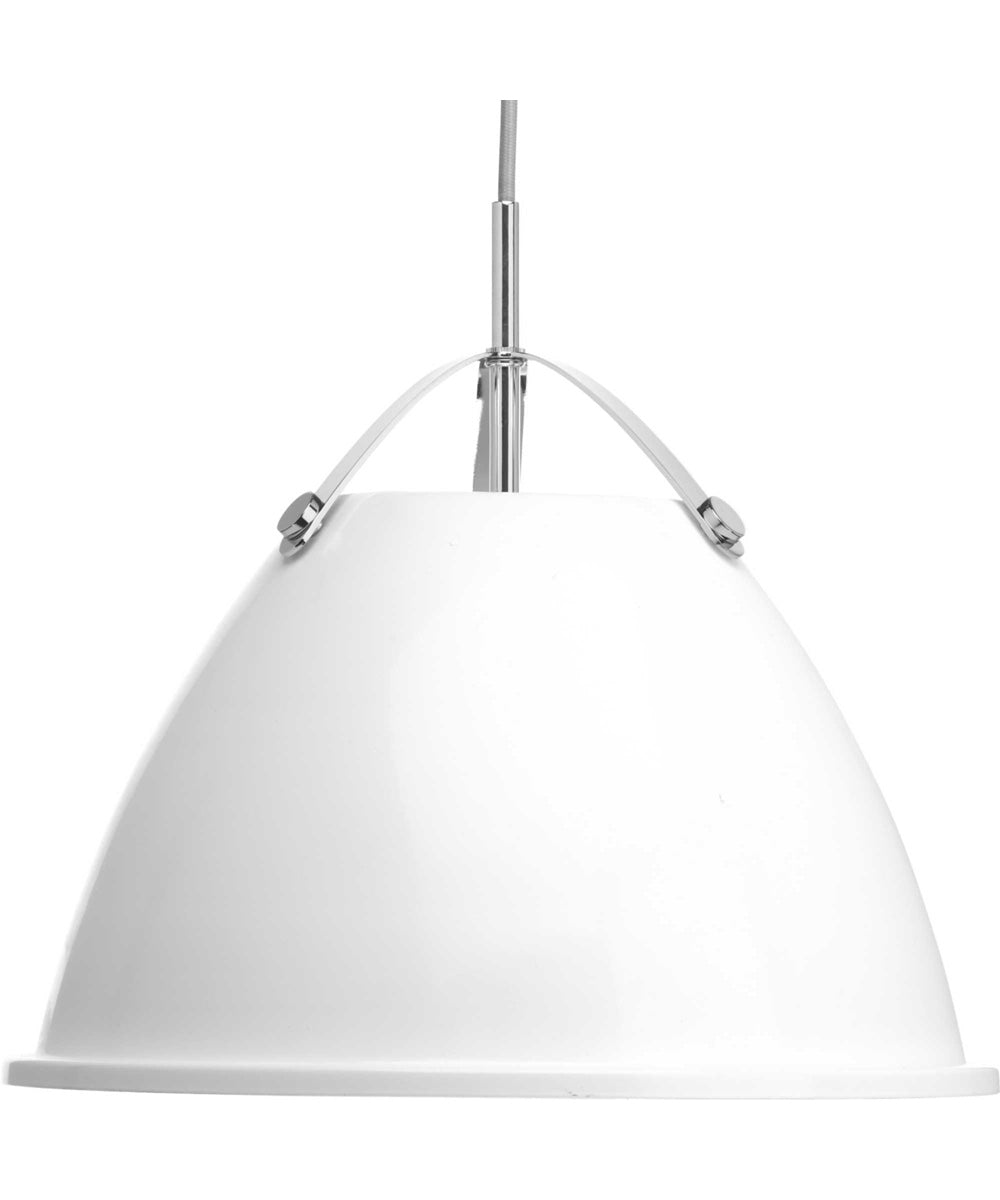 Tre 1-Light Metal Shade Coastal Pendant Light White