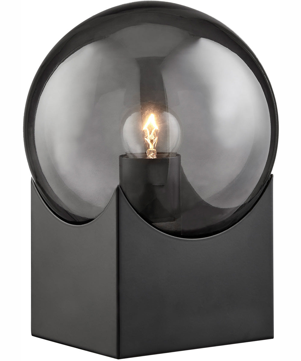 Oksena 1-Light Table Lamp Black/Smoke Glass Shade