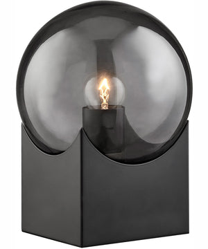 Oksena 1-Light Table Lamp Black/Smoke Glass Shade