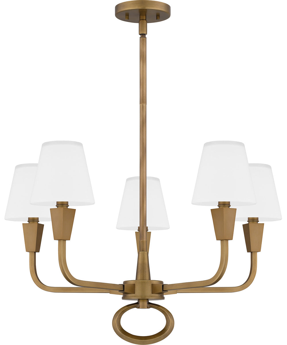Mallory 5-light Chandelier Weathered Brass
