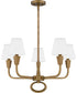 Mallory 5-light Chandelier Weathered Brass