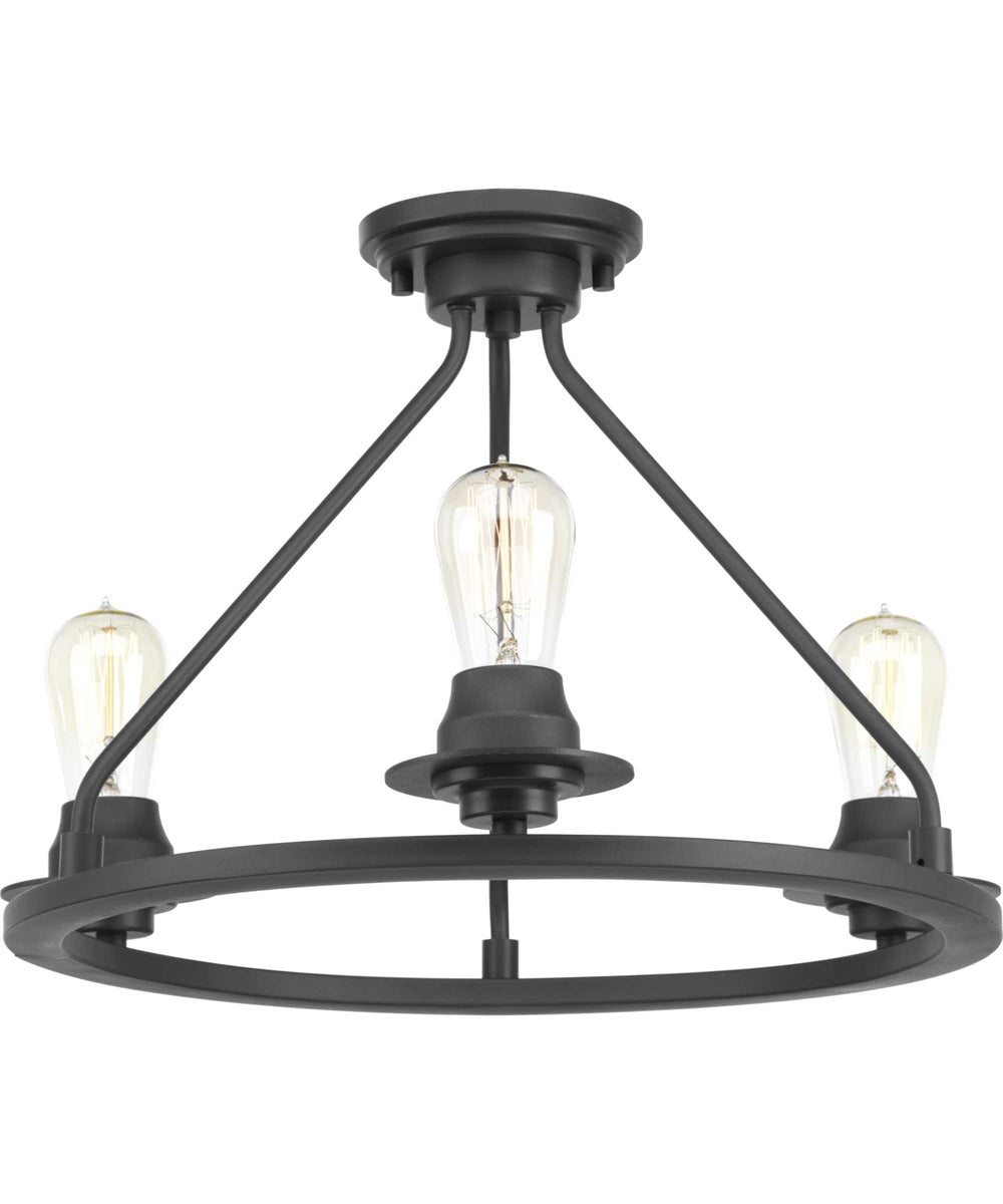 Debut 3-Light Semi-Flush Convertible Graphite