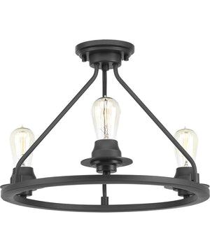 Debut 3-Light Semi-Flush Convertible Graphite