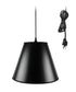 14"W Swag Pendant Plug-In One Light Bold Black/Gold Shade