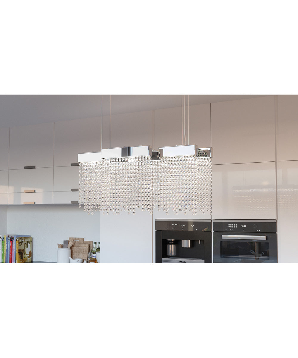 Crystal Falls  Island Light Polished Nickel