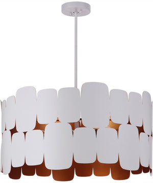 Sabrina 5-Light Pendant Matte White / Gold Luster