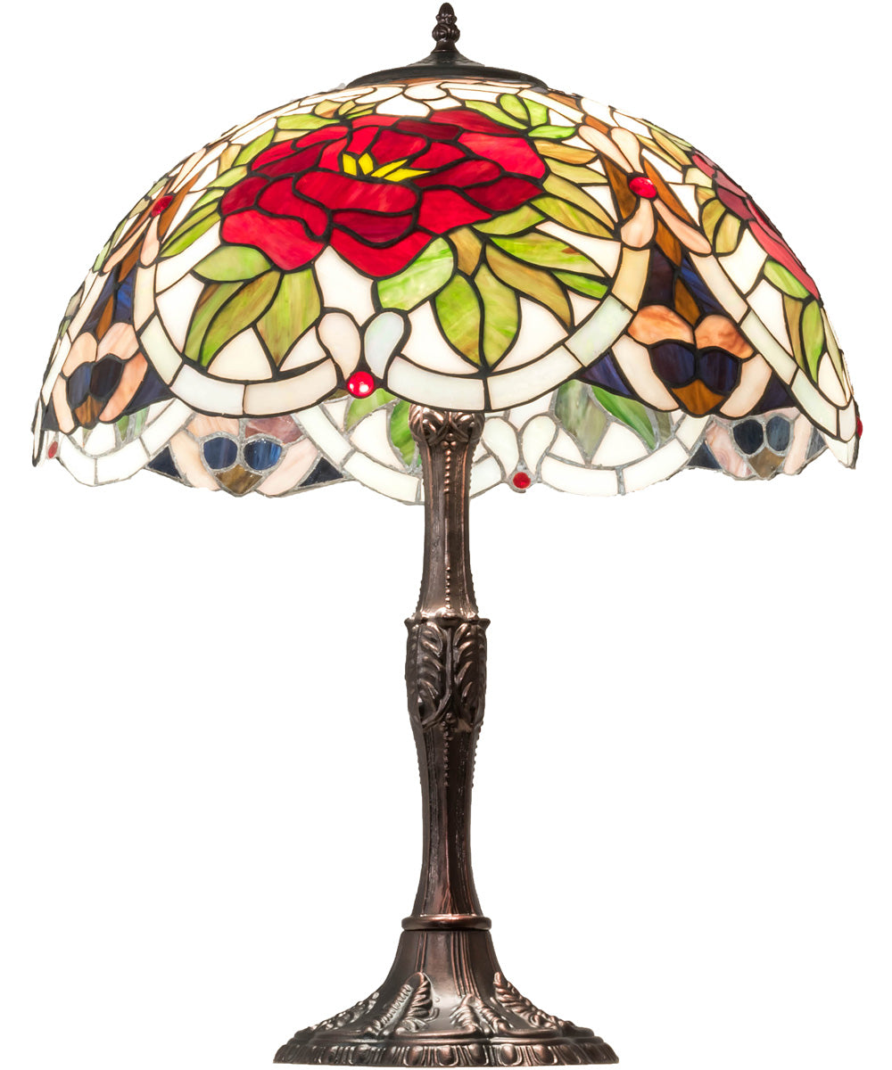 26" High Renaissance Rose Table Lamp