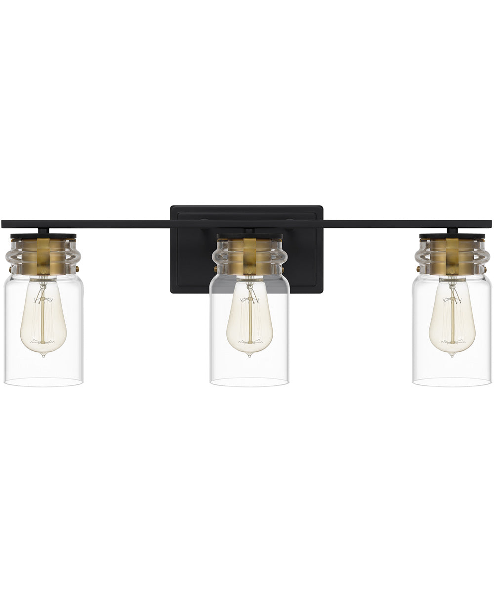 Keesey Large 3-light Bath Light Matte Black