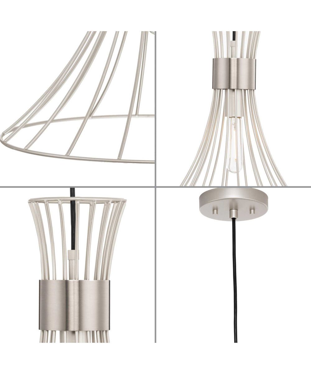 Lorin 1-Light Mid-Century Modern Metal Pendant Light Burnished Nickel