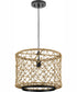 Chandra 1-Light Global Pendant with Woven Shade Matte Black