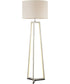 Pax 2-Light Floor Lamp W/Led Night Brushed Nickel/White Linen Shade