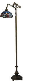 61"H Tiffany Hanginghead Dragonfly Bridge Arm Floor Lamp