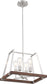 18"W Outrigger 4-Light Pendant Brushed Nickel / Nutmeg Wood