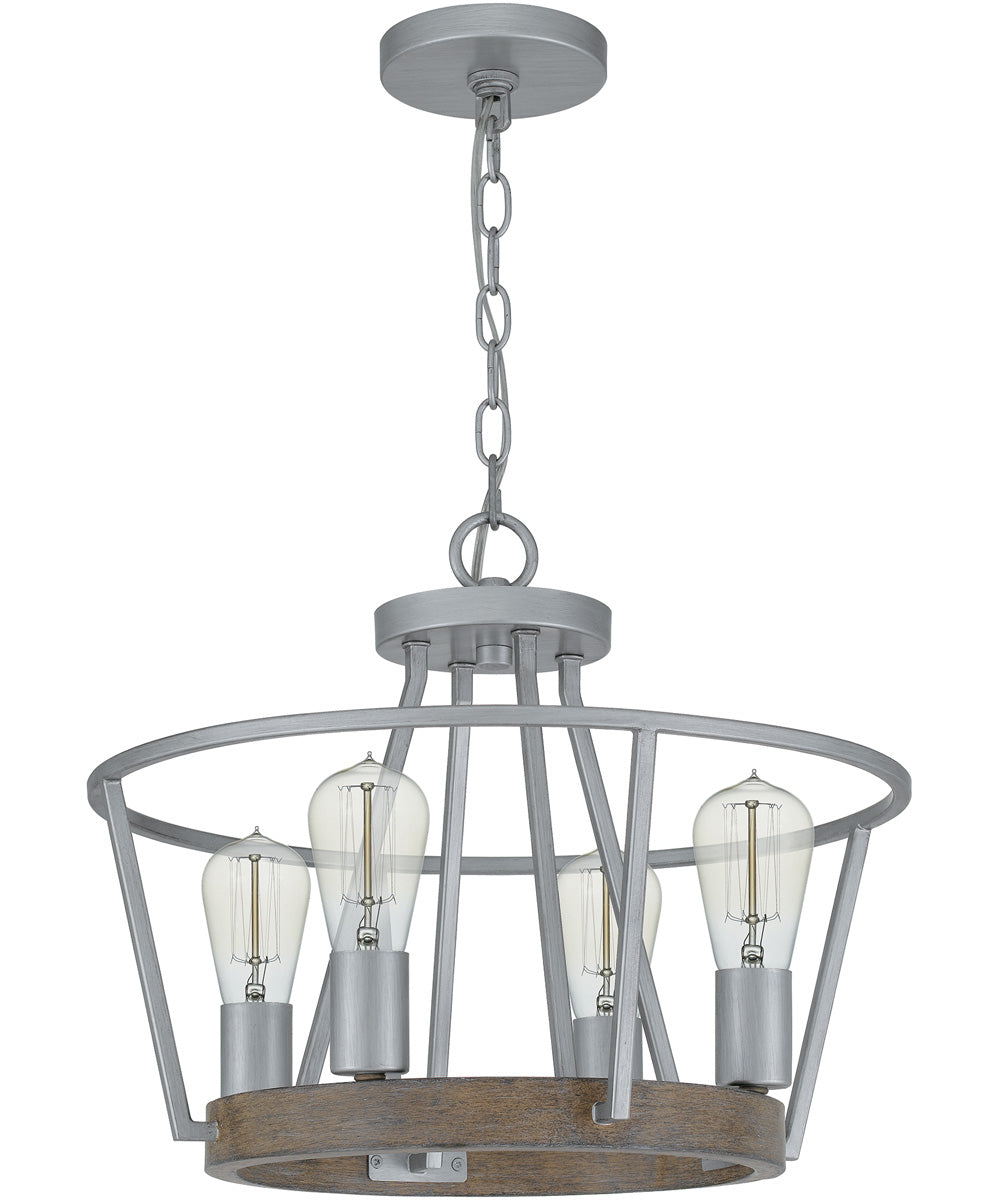 Brockton 4-light Pendant Brushed Silver