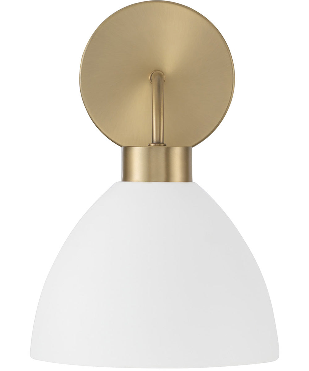 Ross 1-Light Sconce Aged Brass and White