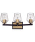 Avante Grand 3-Light Vanity Flat Black/Satin Brass