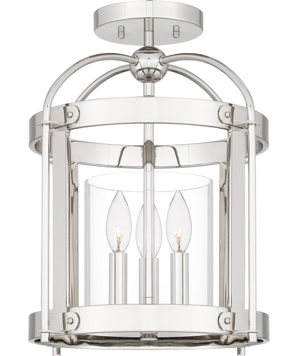 McPherson 3-light Semi Flush Mount Polished Nickel