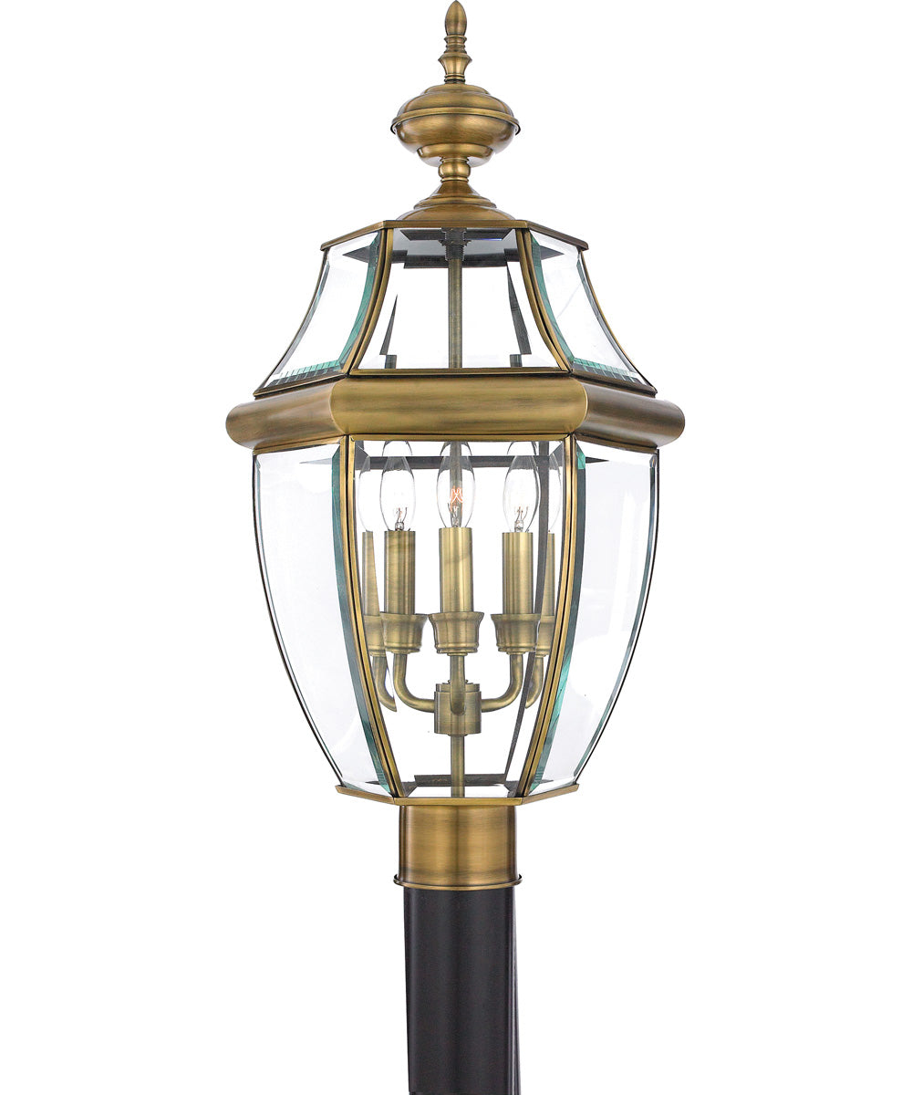 Newbury Large 3-light Outdoor Post Light Antique Brass