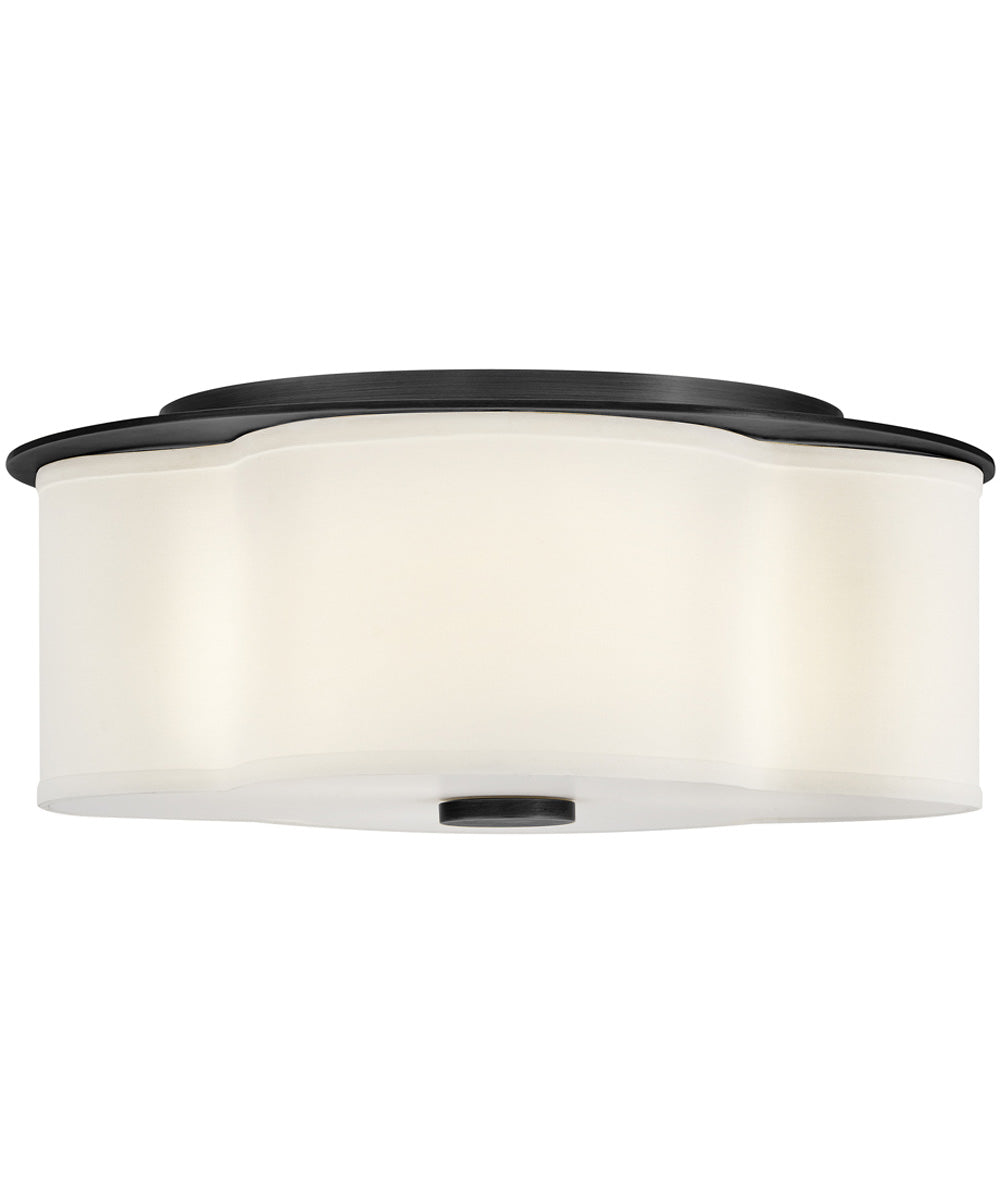 Delaney 3-Light Medium Flush Mount in Black