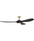 Envy 84 1-Light Ceiling Fan (Blades Included) Flat Black/Satin Brass