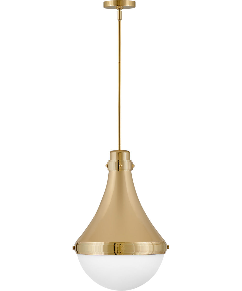 Oliver 1-Light Medium Pendant in Bright Brass