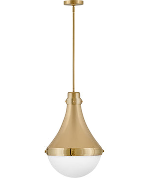 Oliver 1-Light Medium Pendant in Bright Brass