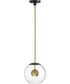 Nucleus 12 inch LED Pendant Black / Natural Aged Brass