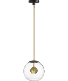 Nucleus 12 inch LED Pendant Black / Natural Aged Brass