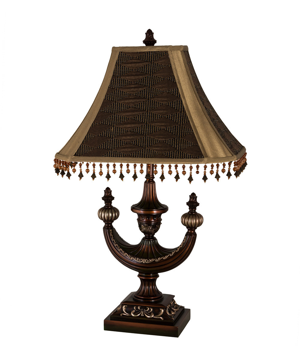 30"H Alhambra  2-Arm Tiffany Table Lamp