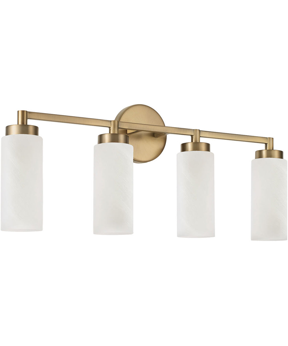 Alyssa 4-Light Vanity Aged Brass