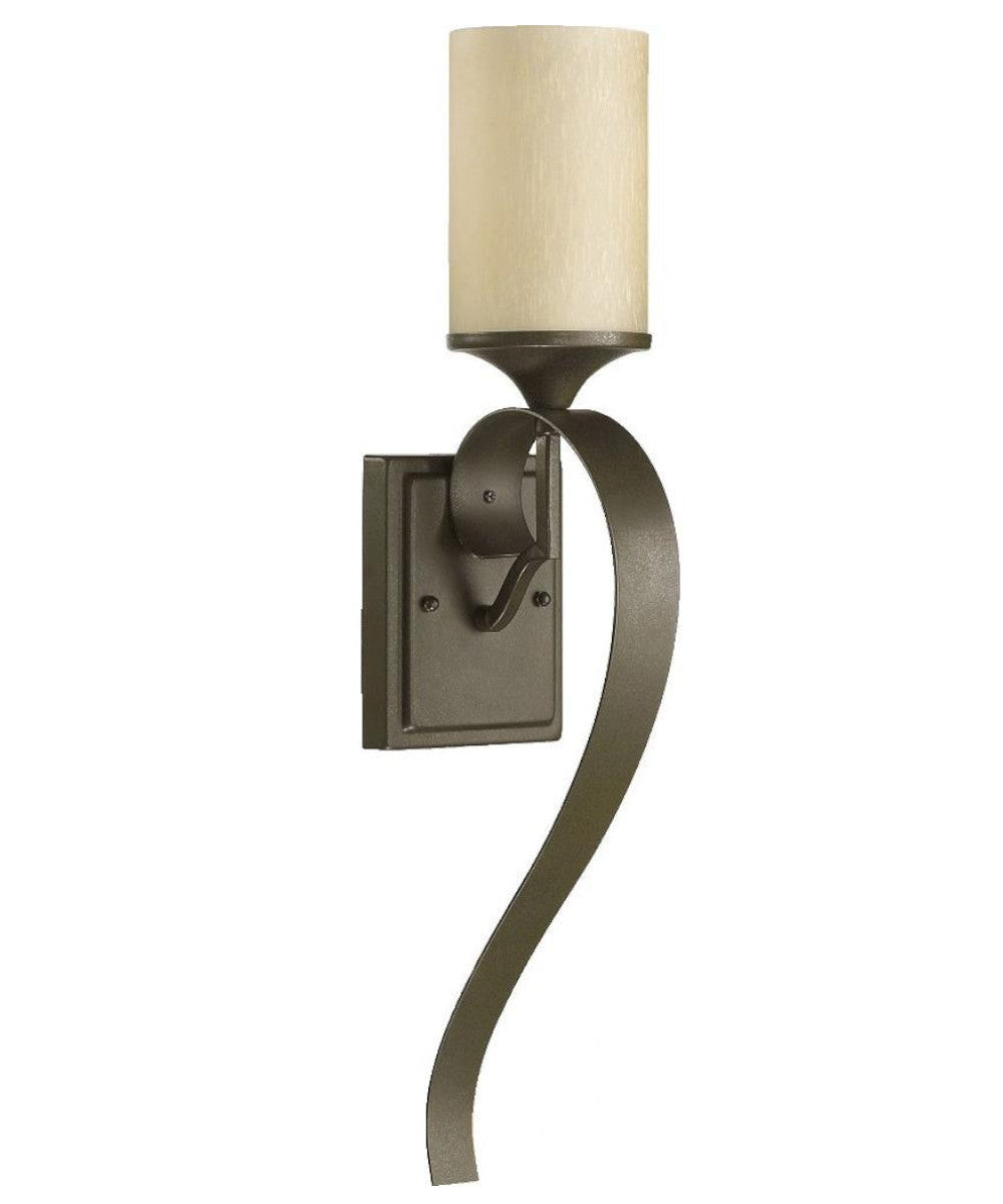 5"W Atwood 1-Light Wall Sconce  Oiled Bronze Amber Scavo Glass Shade