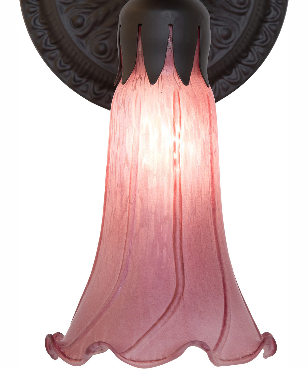 5.5" Wide Lavender Tiffany Pond Lily Wall Sconce