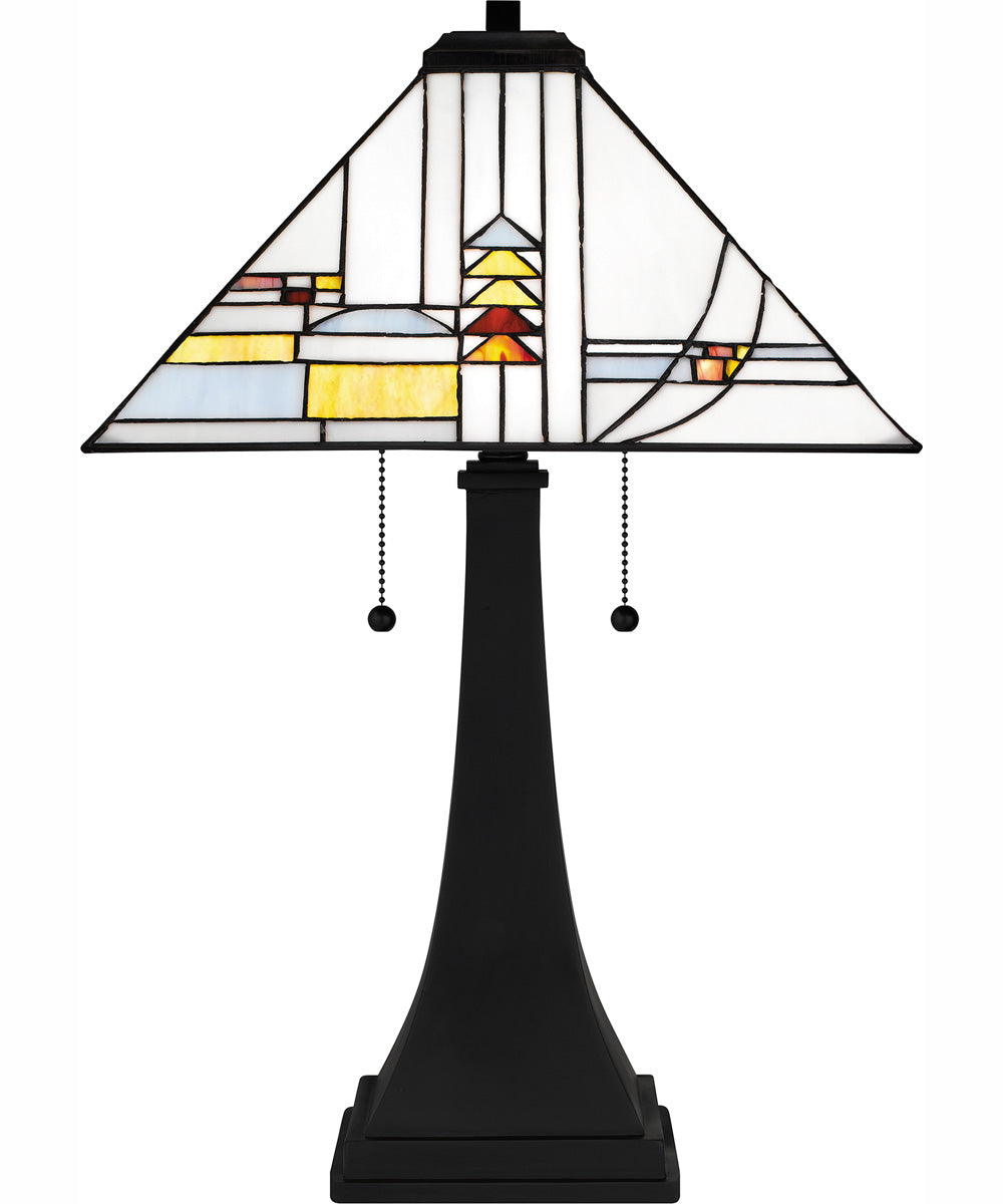 Tiffany Small 2-light Table Lamp Matte Black