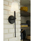Metro 1-Light New Traditional Summer Linen Wall Light Matte Black
