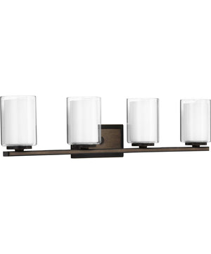 Mast 4-Light Clear Glass Coastal Bath Vanity Light Antique Bronze