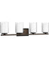 Mast 4-Light Clear Glass Coastal Bath Vanity Light Antique Bronze