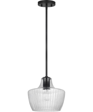 Destin 1-Light Pendant Black / Silver Accents