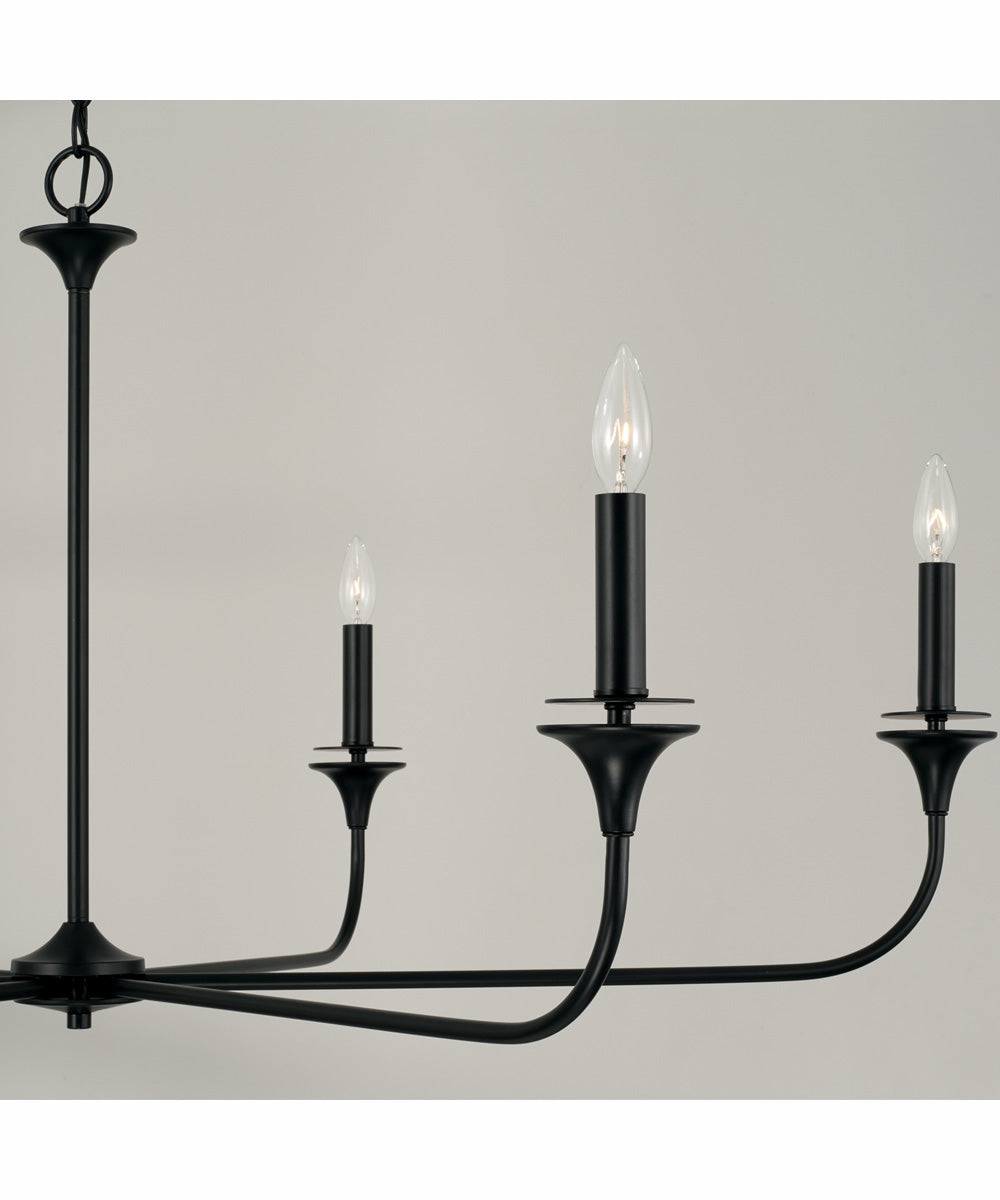 Presley 6-Light Chandelier Matte Black