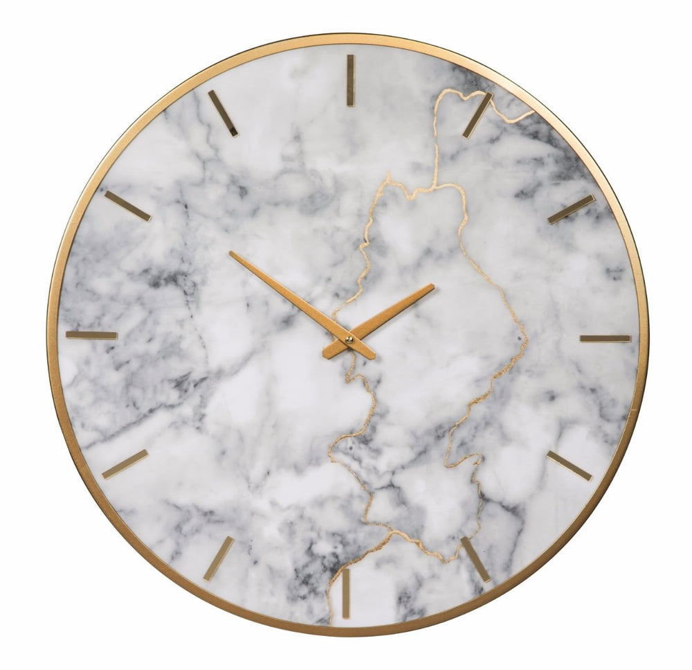 24"H Jazmin Wall Clock Gray/Gold
