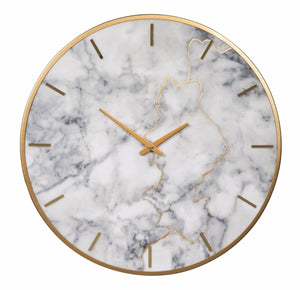 24"H Jazmin Wall Clock Gray/Gold