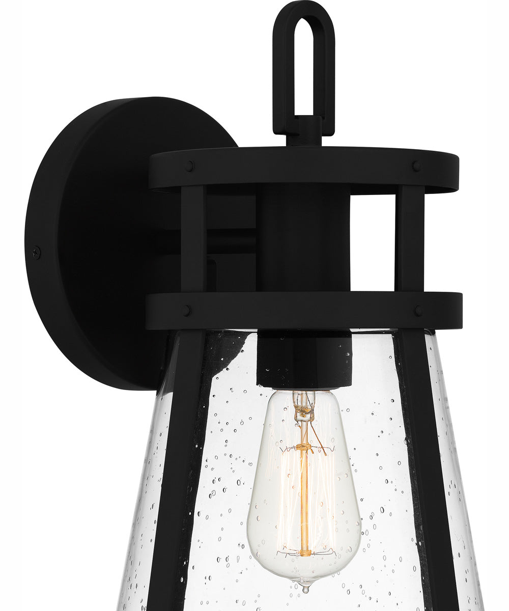 Barber Large 1-light Outdoor Wall Light Coastal Armour Aluminum Matte Black