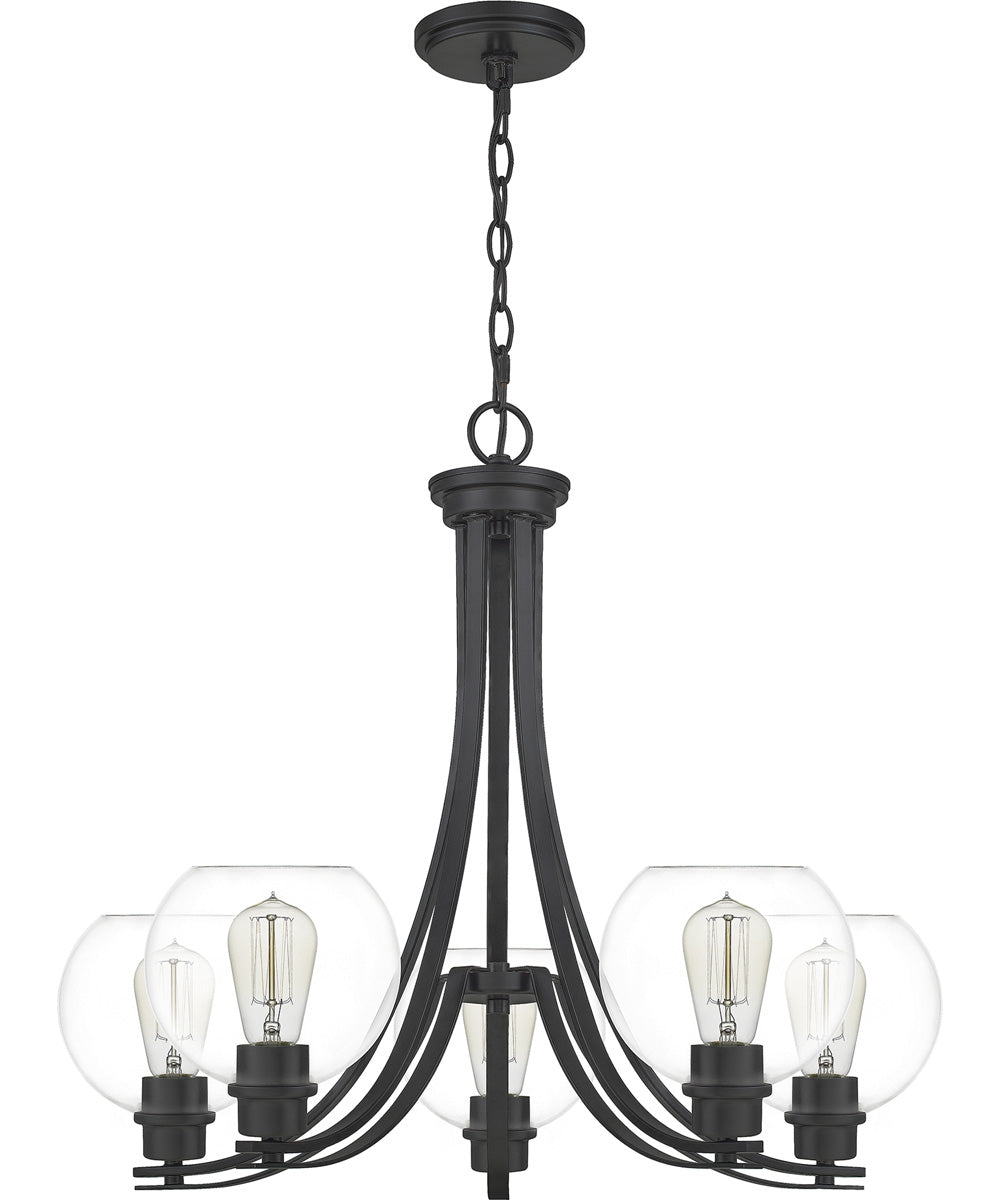 Pruitt 5-light Chandelier Matte Black