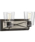 Briarwood 2-Light Clear Glass Coastal Bath Vanity Light Graphite