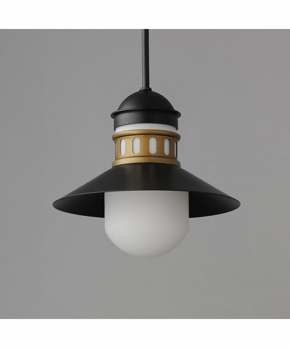 Admiralty 1-Light Outdoor Pendant Black / Antique Brass