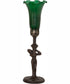 15" High Green Tiffany Pond Lily Nouveau Lady Accent Lamp