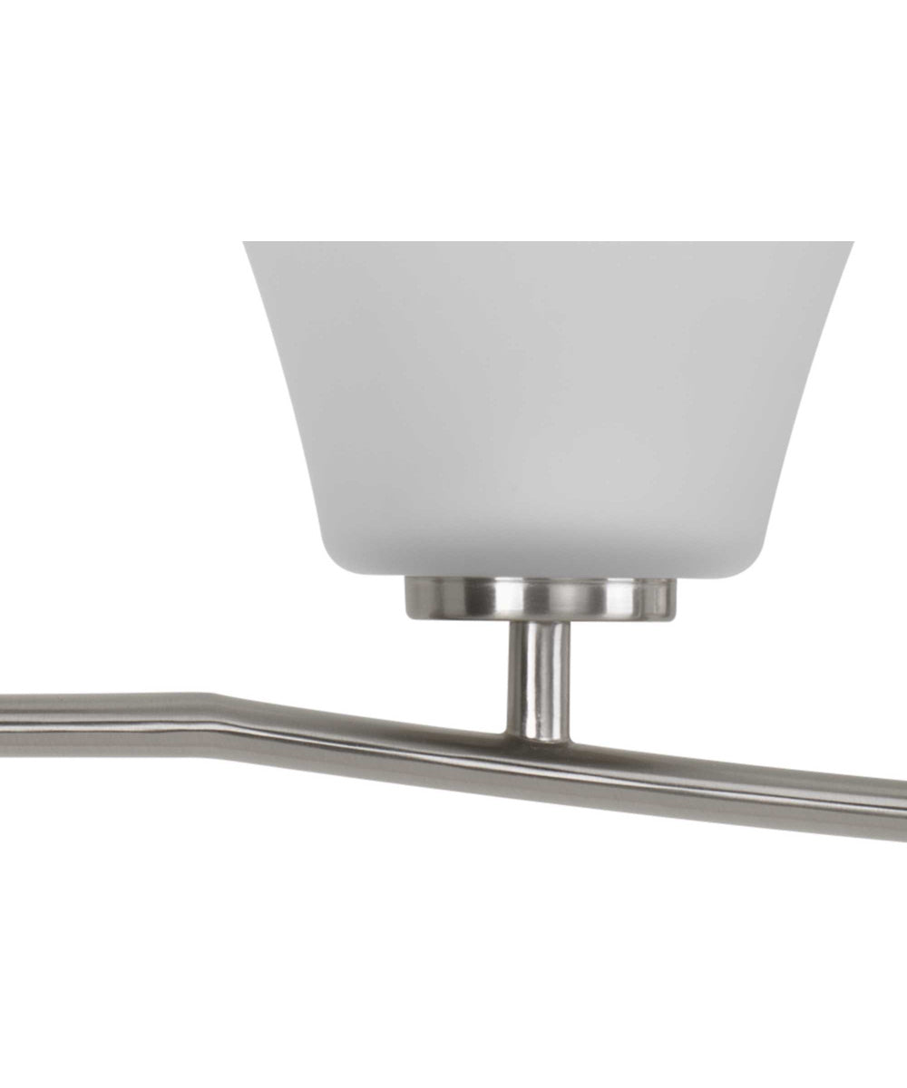 Bravo 4-Light Etched Glass Modern Bath Vanity Light Brushed Nickel