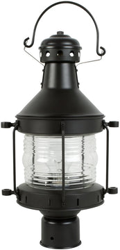 17"H Nautical 1-Light Outdoor Post Light Burnished Copper